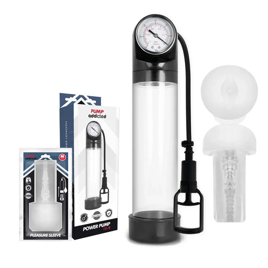 PUMP ADDICTED - BOMBA ERECCIÓN RX9 TRANSPARENTE CON MASTURBADOR - Nuvica