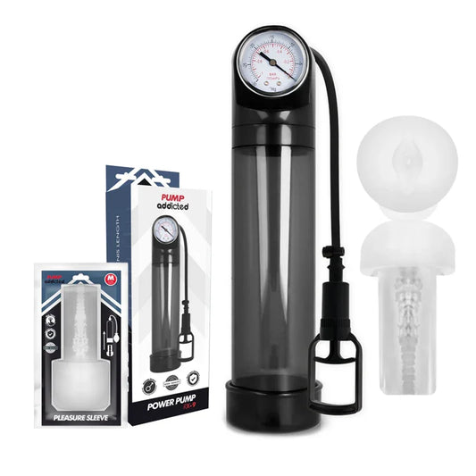 PUMP ADDICTED - BOMBA ERECCIÓN RX9 NEGRO CON MASTURBADOR - Nuvica