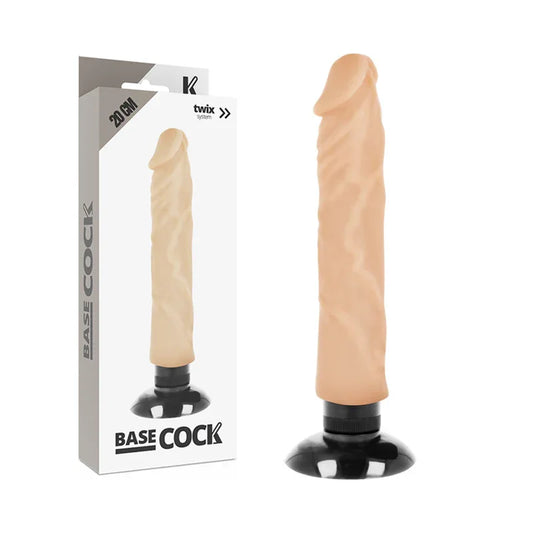BASECOCK - VIBRADOR REALÍSTICO 2-1 NATURAL 20 CM -O- 4 CM - Nuvica