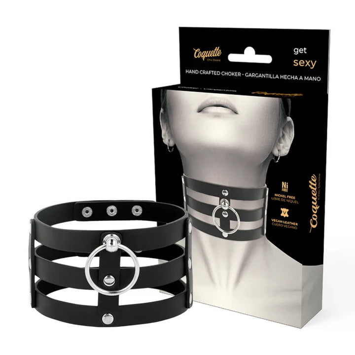COQUETTE CHIC DESIRE - CHOKER CUERO VEGANO ESTILO FETISH - Nuvica