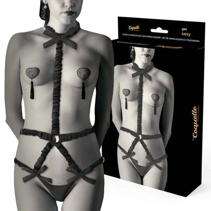 COQUETTE CHIC DESIRE - LINGERIE SET CON PEZONERAS DELUXE - Nuvica