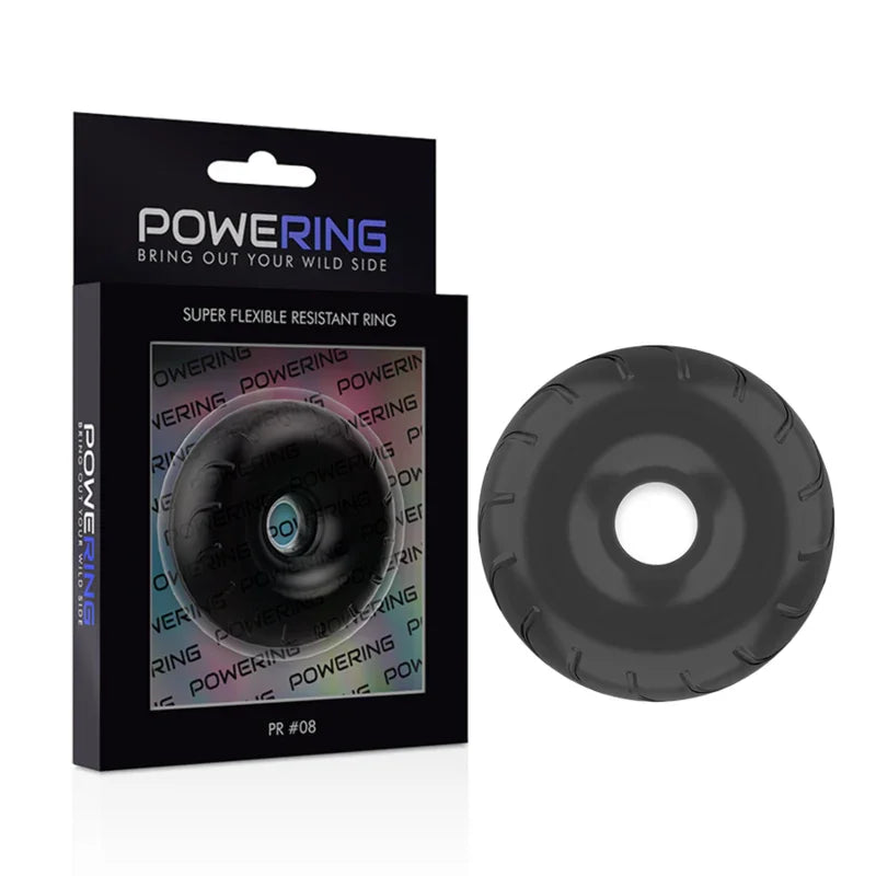 POWERING - SUPER FLEXIBLE Y RESISTENTE ANILLO PENE 5CM PR08 NEGRO - Nuvica