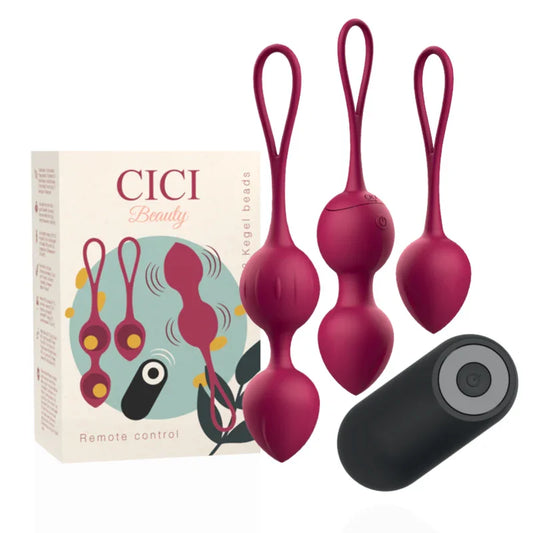 CICI BEAUTY - PREMIUM SILICONE 3 VIBRATING KEGEL BEADS REMOTE CONTROL - Nuvica