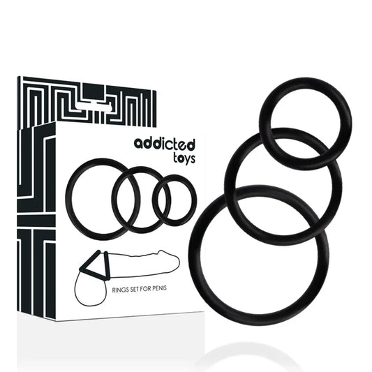 ADDICTED TOYS - SET ANILLOS PENE NEGRO - Nuvica