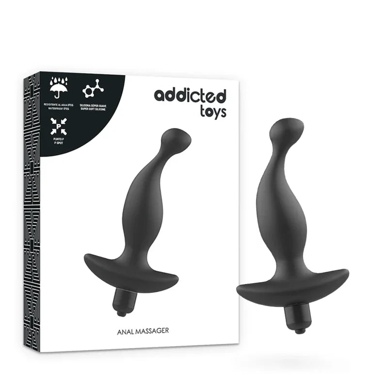 ADDICTED TOYS - MASAJEADOR ANAL CON VIBRACIÓN NEGRO MODELO 1 - Nuvica