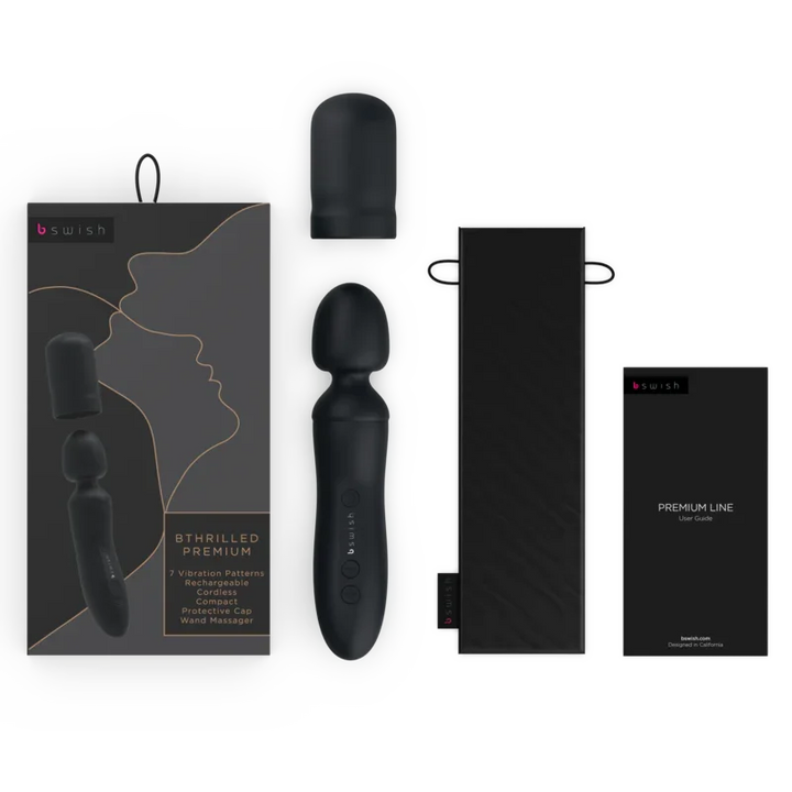 B SWISH - BTHRILLED VIBRADOR WAND PREMIUM NEGRO - Nuvica
