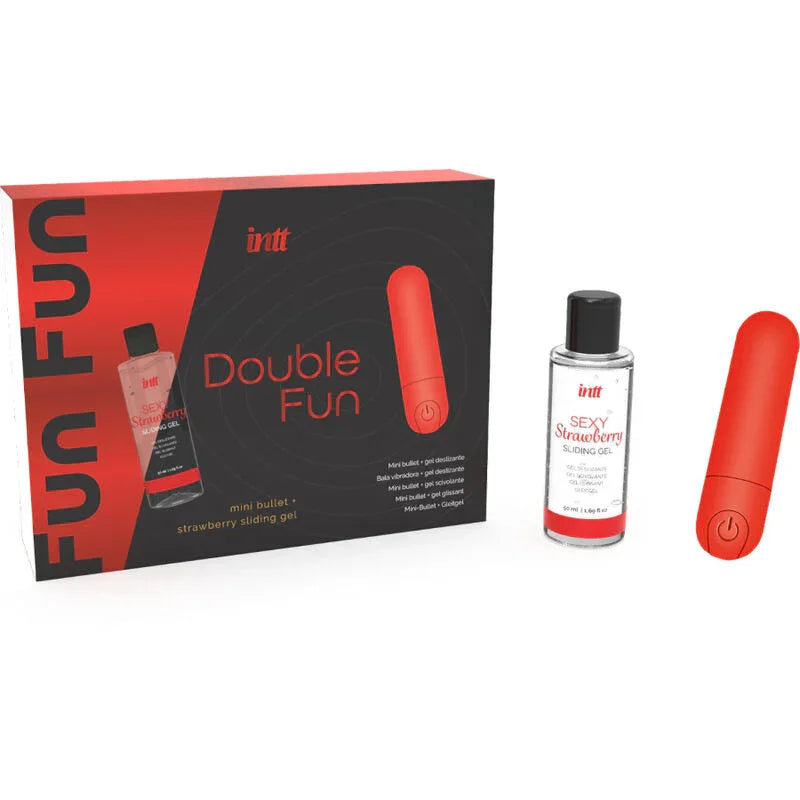 INTT RELEASES - DOUBLE FUN KIT CON BALA VIBRADORA Y GEL DE MASAJE FRESA - Nuvica