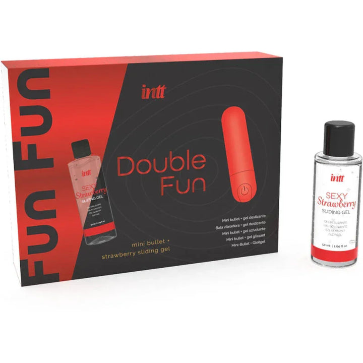 INTT RELEASES - DOUBLE FUN KIT CON BALA VIBRADORA Y GEL DE MASAJE FRESA - Nuvica