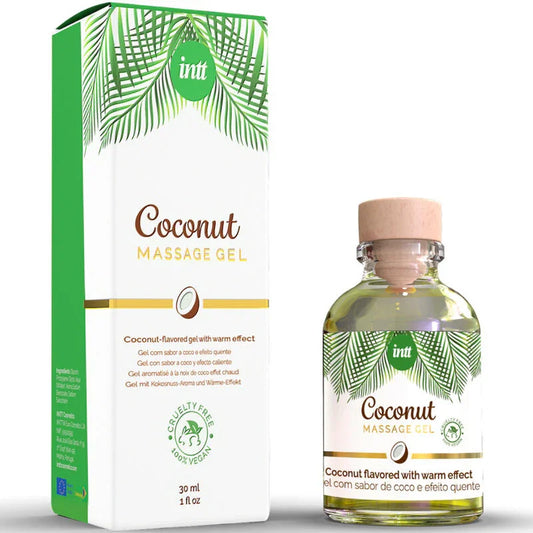 INTT - GEL DE MASAJE VEGANO CON SABOR A COCO Y EFECTO CALOR - Nuvica