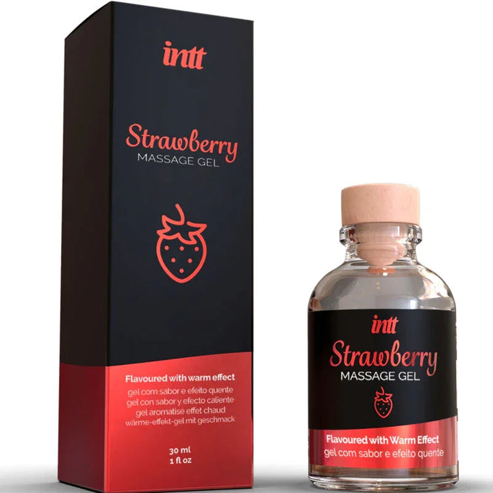 INTT MASSAGE & ORAL SEX - GEL DE MASAJE SABOR A FRESA EFECTO CALOR - Nuvica