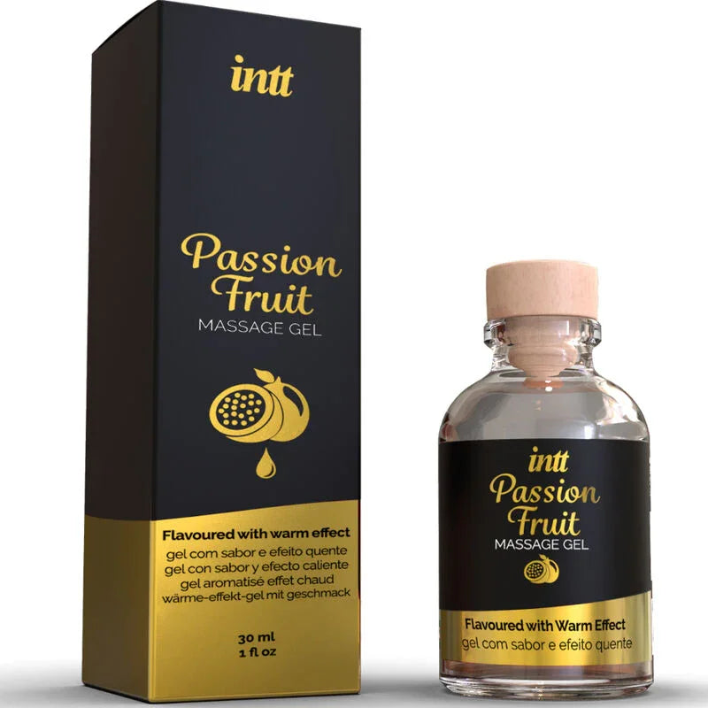 INTT MASSAGE & ORAL SEX - GEL DE MASAJE SABOR A FRUTA DE LA PASIÓN EFECTO CALOR - Nuvica