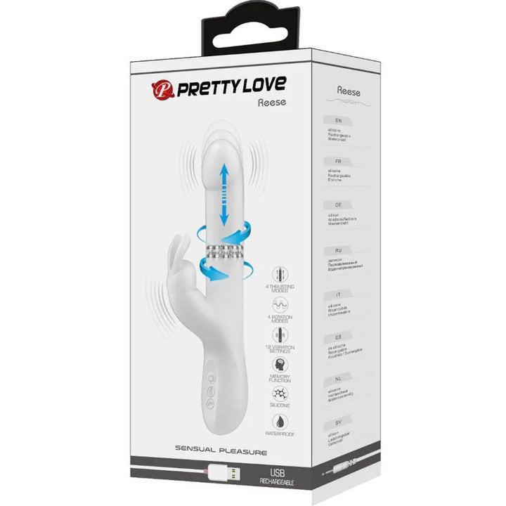 PRETTY LOVE - REESE VIBRADOR CON ROTACIÓN PLATEADO - Nuvica