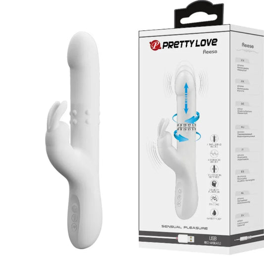 PRETTY LOVE - REESE VIBRADOR CON ROTACIÓN PLATEADO - Nuvica