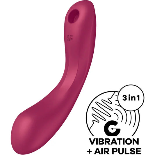 SATISFYER - CURVE TRINITY 1 AIR PULSE VIBRATION ROJO - Nuvica