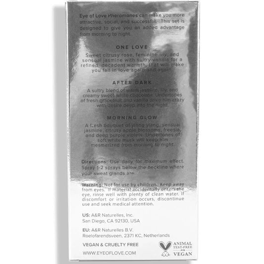 EYE OF LOVE - EOL PHR PERFUME 10 ML SET/3 - MORNING GLOW, ONE LOVE, AFTER DARK - Nuvica