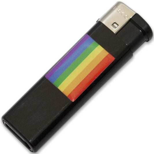 PRIDE - MECHERO NEGRO CON BANDERA LGBT - Nuvica