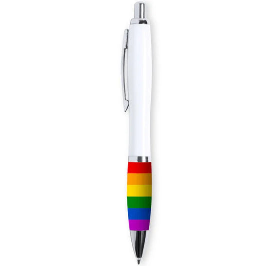 PRIDE - BOLIGRAFO BLANCO BANDERA LGBT - Nuvica