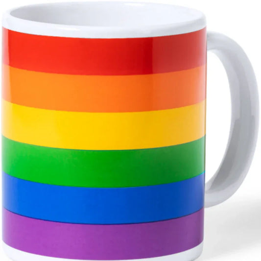 PRIDE - TAZA CON LA BANDERA LGBT EN CAJA INDIVIDUAL KRAFT /es/pt/en/fr/it/ - Nuvica