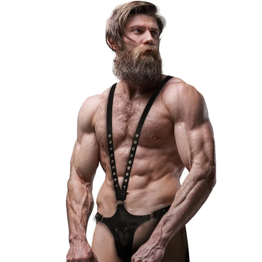 FETISH SUBMISSIVE ATTITUDE - ARNÉS ECOPIEL FORMA DE V HOMBRE - Nuvica