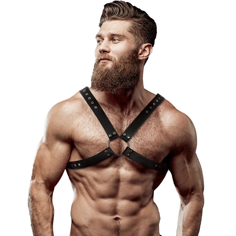 FETISH SUBMISSIVE ATTITUDE - ARNÉS ECOPIEL PECHO CRUZADO HOMBRE - Nuvica