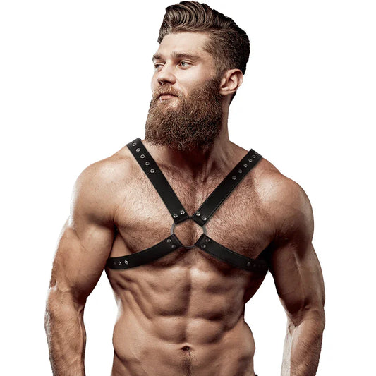 FETISH SUBMISSIVE ATTITUDE - ARNÉS ECOPIEL PECHO CRUZADO HOMBRE - Nuvica