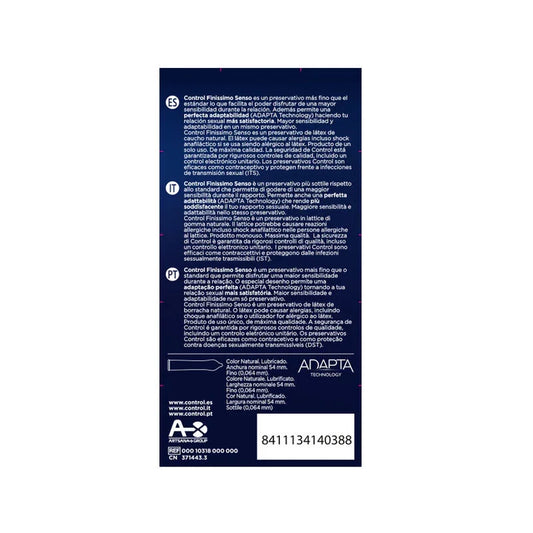 CONTROL - ADAPTA SENSO PRESERVATIVOS 12 UNIDADES - Nuvica