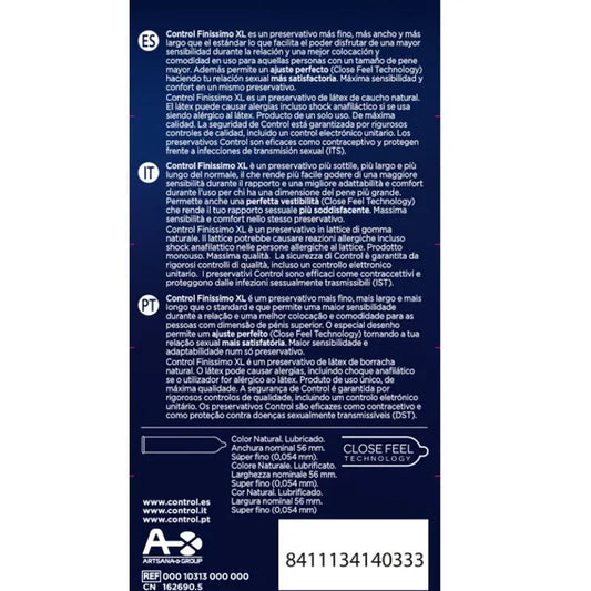 CONTROL - FINISSIMO XL PRESERVATIVOS 12 UNIDADES - Nuvica
