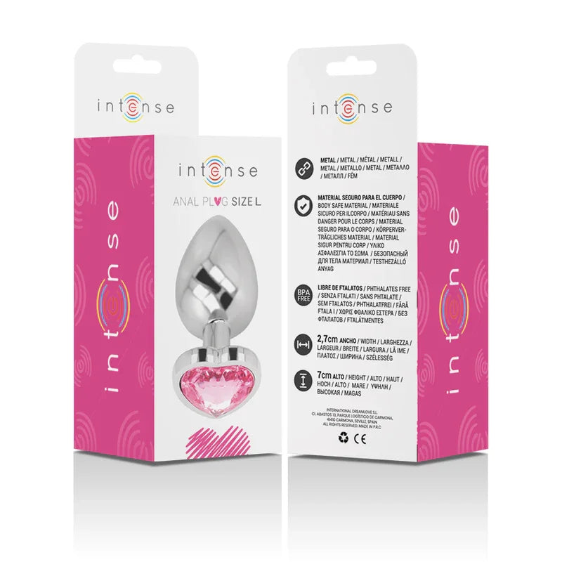 INTENSE - PLUG ANAL METAL ALUMINIO CORAZÓN ROSA TALLA L - Nuvica