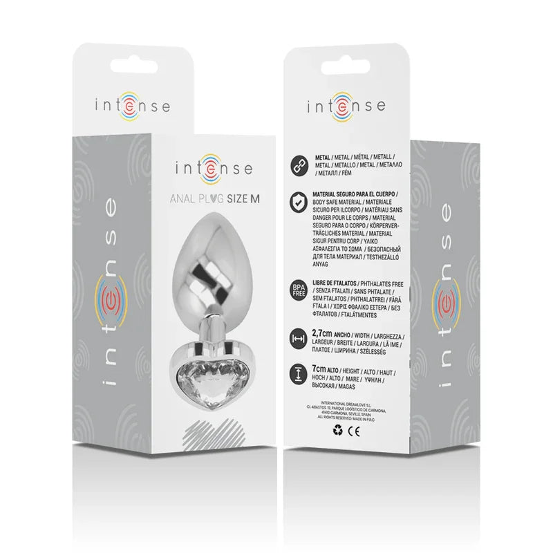 INTENSE - PLUG ANAL METAL ALUMINIO CORAZÓN BLANCO TALLA M - Nuvica