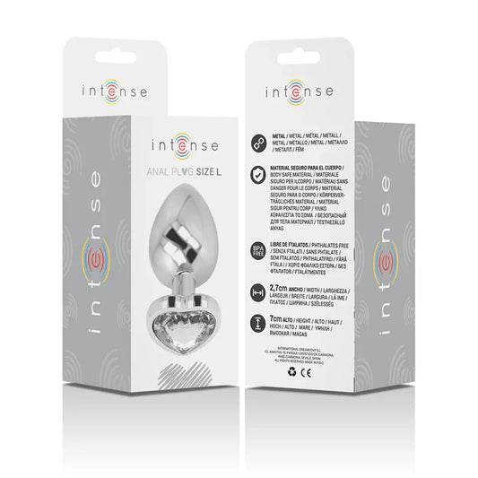 INTENSE - PLUG ANAL METAL ALUMINIO CORAZÓN BLANCO TALLA L - Nuvica
