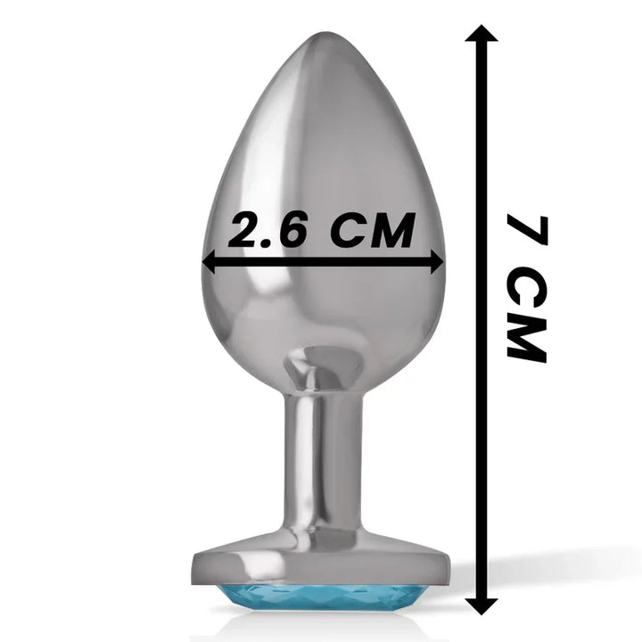 INTENSE - PLUG ANAL METAL ALUMINIO CORAZÓN AZUL TALLA S - Nuvica