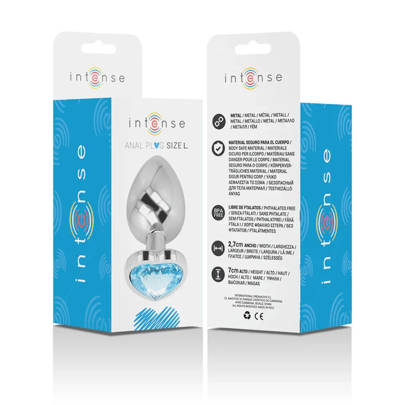 INTENSE - PLUG ANAL METAL ALUMINIO CORAZÓN AZUL TALLA L - Nuvica