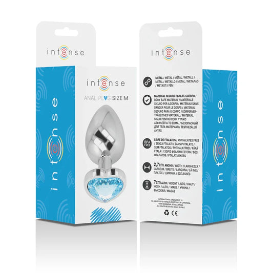 INTENSE - PLUG ANAL METAL ALUMINIO CORAZÓN AZUL TALLA M - Nuvica