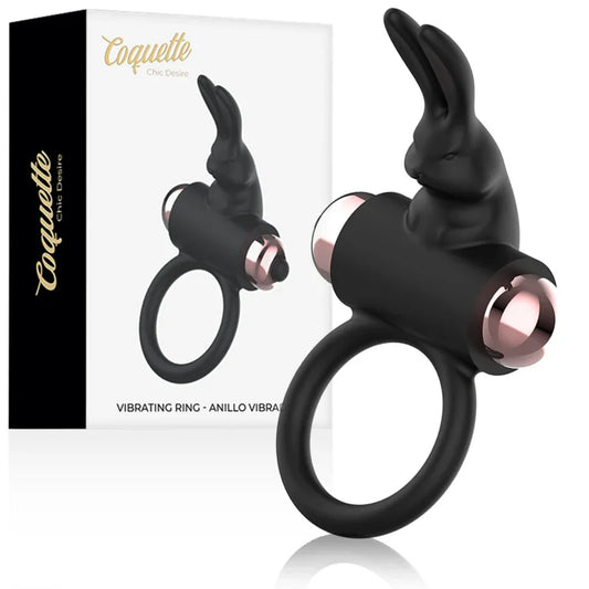 COQUETTE CHIC DESIRE - COCK RING ANILLO VIBRADOR NEGRO / GOLD - Nuvica