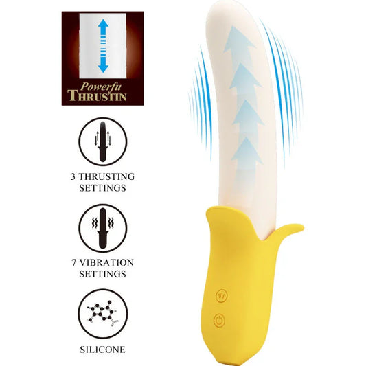 PRETTY LOVE - BANANA GEEK SUPER POWER 7 VIBRACIONES UP&DOWN SILICONA NEGRO - Nuvica