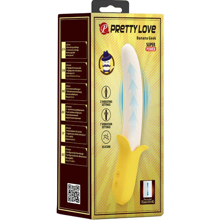 PRETTY LOVE - BANANA GEEK SUPER POWER 7 VIBRACIONES UP&DOWN SILICONA NEGRO - Nuvica