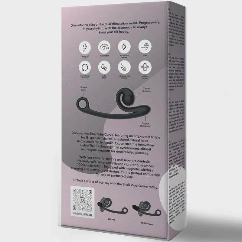 SNAIL VIBE - CURVE VIBRADOR NEGRO - Nuvica