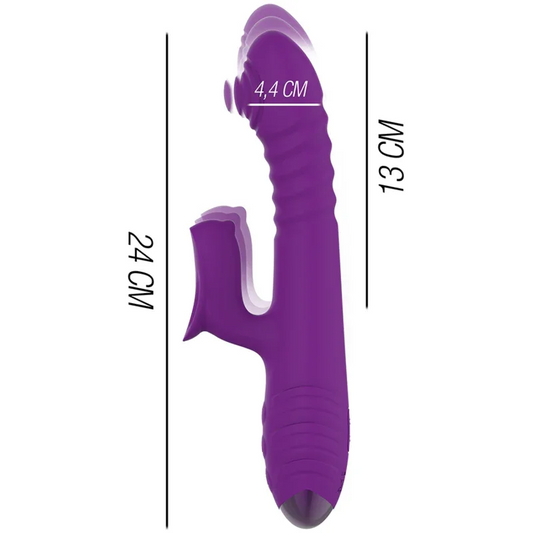INTENSE - IGGY VIBRADOR MULTIFUNCIÓN RECARGABLE UP & DOWN CON ESTIMULADOR DE CLITORIS MORADO - Nuvica