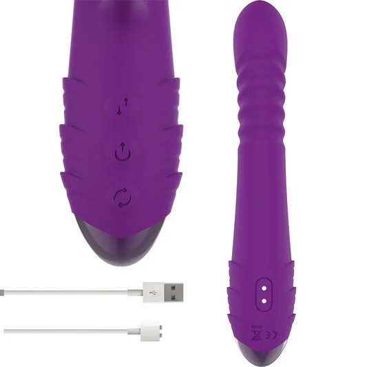 INTENSE - IGGY VIBRADOR MULTIFUNCIÓN RECARGABLE UP & DOWN CON ESTIMULADOR DE CLITORIS MORADO - Nuvica