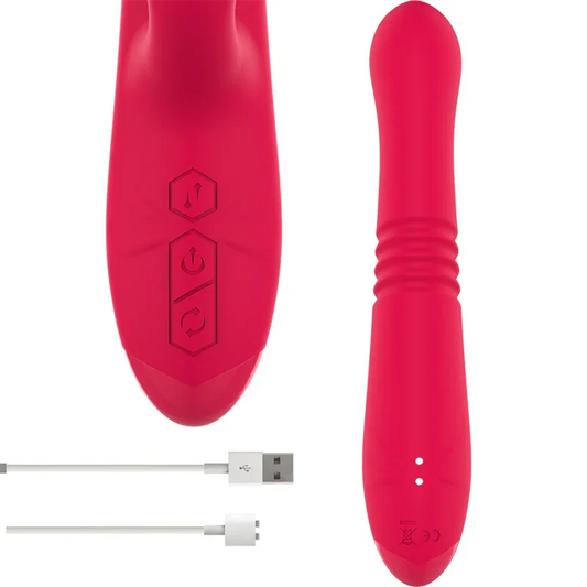 INTENSE - DUA VIBRADOR MULTIFUNCIÓN RECARGABLE UP & DOWN CON LENGUA ROJO - Nuvica