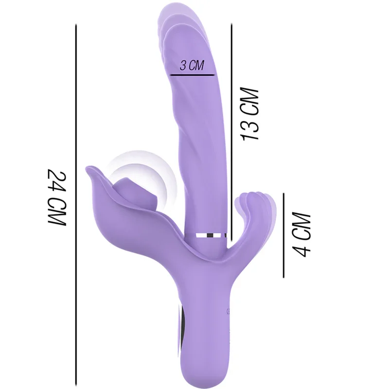 INTENSE - BILLIE VIBRADOR MULTIFUNCIÓN RECARGABLE ONDAS ESTIMULADORAS CON PULSADOR MORADO - Nuvica