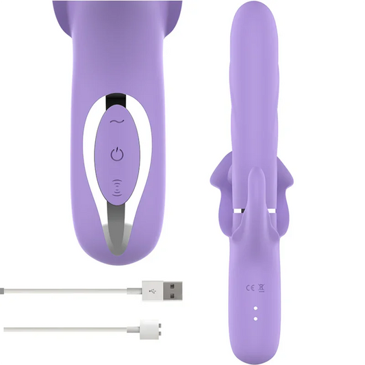 INTENSE - BILLIE VIBRADOR MULTIFUNCIÓN RECARGABLE ONDAS ESTIMULADORAS CON PULSADOR MORADO - Nuvica