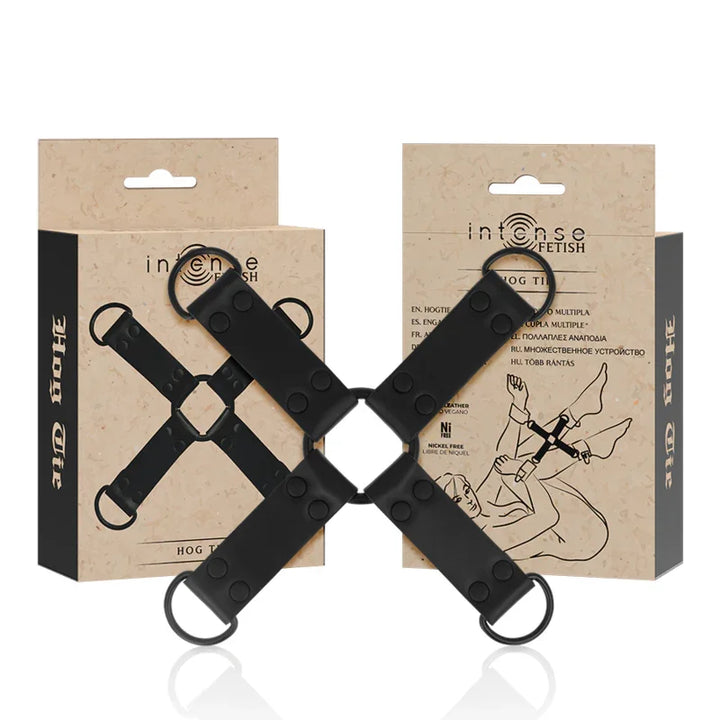 INTENSE - FETISH ENGANCHE MÚLTIPLE PARA MANOS Y PIES DE CUERO VEGANO - Nuvica