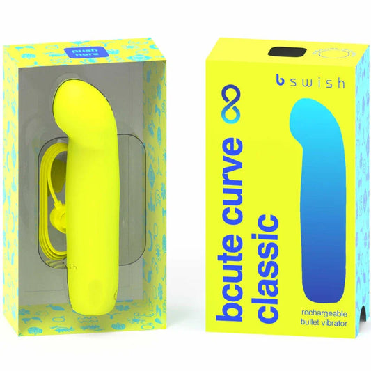 B SWISH - BCUTE CURVE INFINITE CLASSIC VIBRADOR RECARGABLE SILICONA AMARILLO - Nuvica
