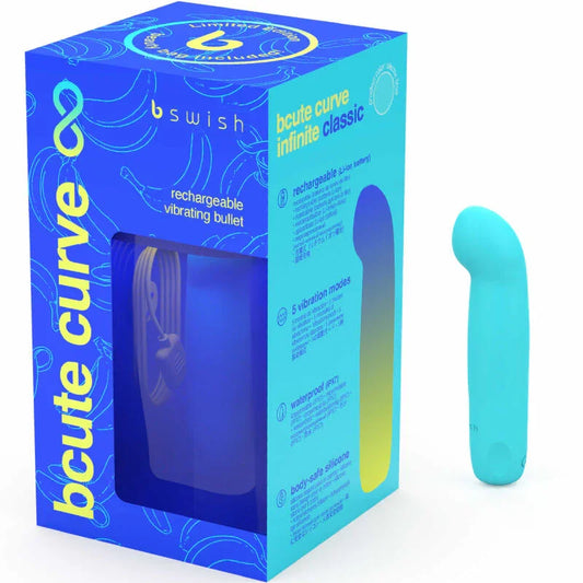 B SWISH - BCUTE CURVE INFINITE CLASSIC EDICION LIMITADA VIBRADOR RECARGABLE SILICONA AZUL - Nuvica
