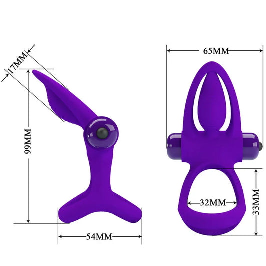 PRETTY LOVE - ANILLO VIBRADOR 10 VIBRACIONES SILICONA VIOLETA - Nuvica