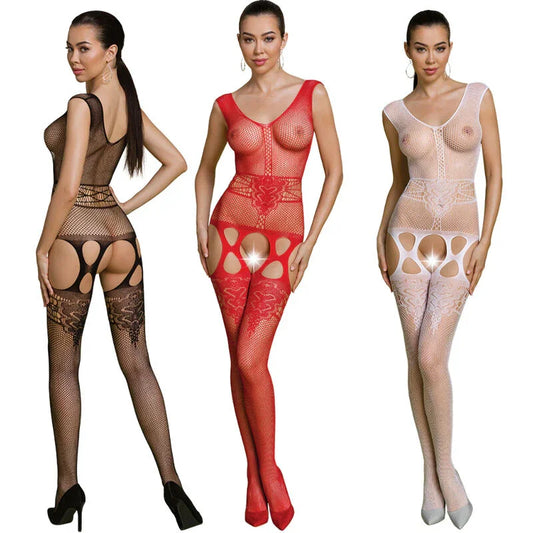 PASSION - ECO COLLECTION BODYSTOCKING ECO BS014 ROJO - Nuvica