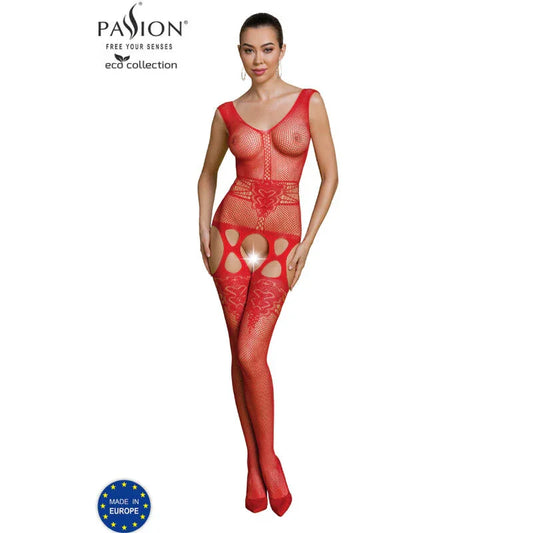 PASSION - ECO COLLECTION BODYSTOCKING ECO BS014 ROJO - Nuvica