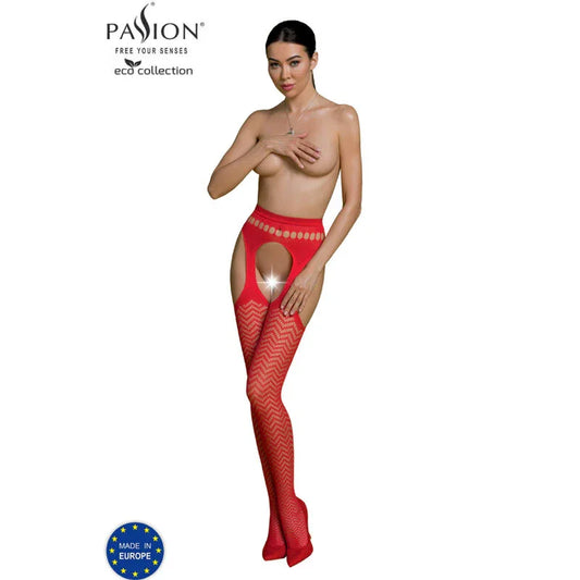 PASSION - ECO COLLECTION BODYSTOCKING ECO S002 ROJO - Nuvica