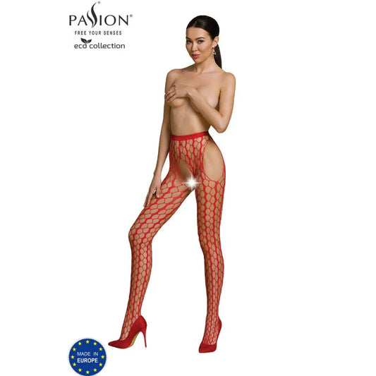 PASSION - ECO COLLECTION BODYSTOCKING ECO S007 ROJO - Nuvica